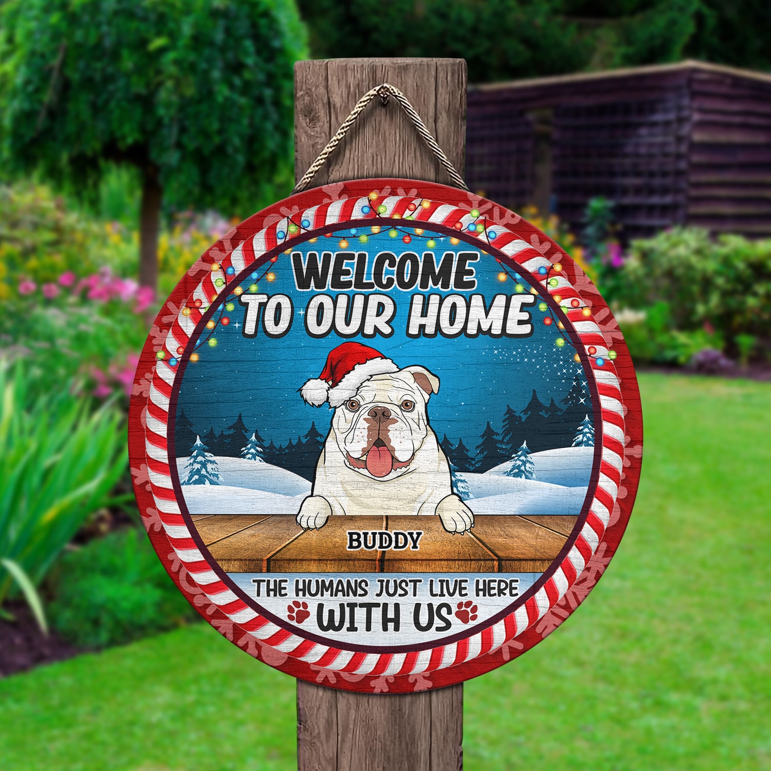 1. Welcome to Our Home (Sample Design 1) Door Sign Mockup 2