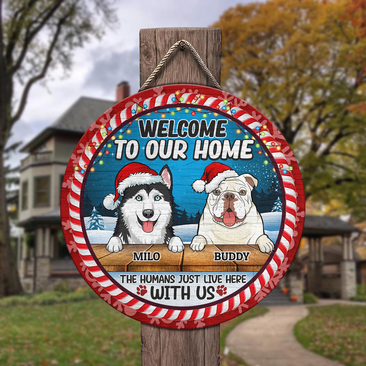 1. Welcome to Our Home (Sample Design 2) Door Sign Mockup 3