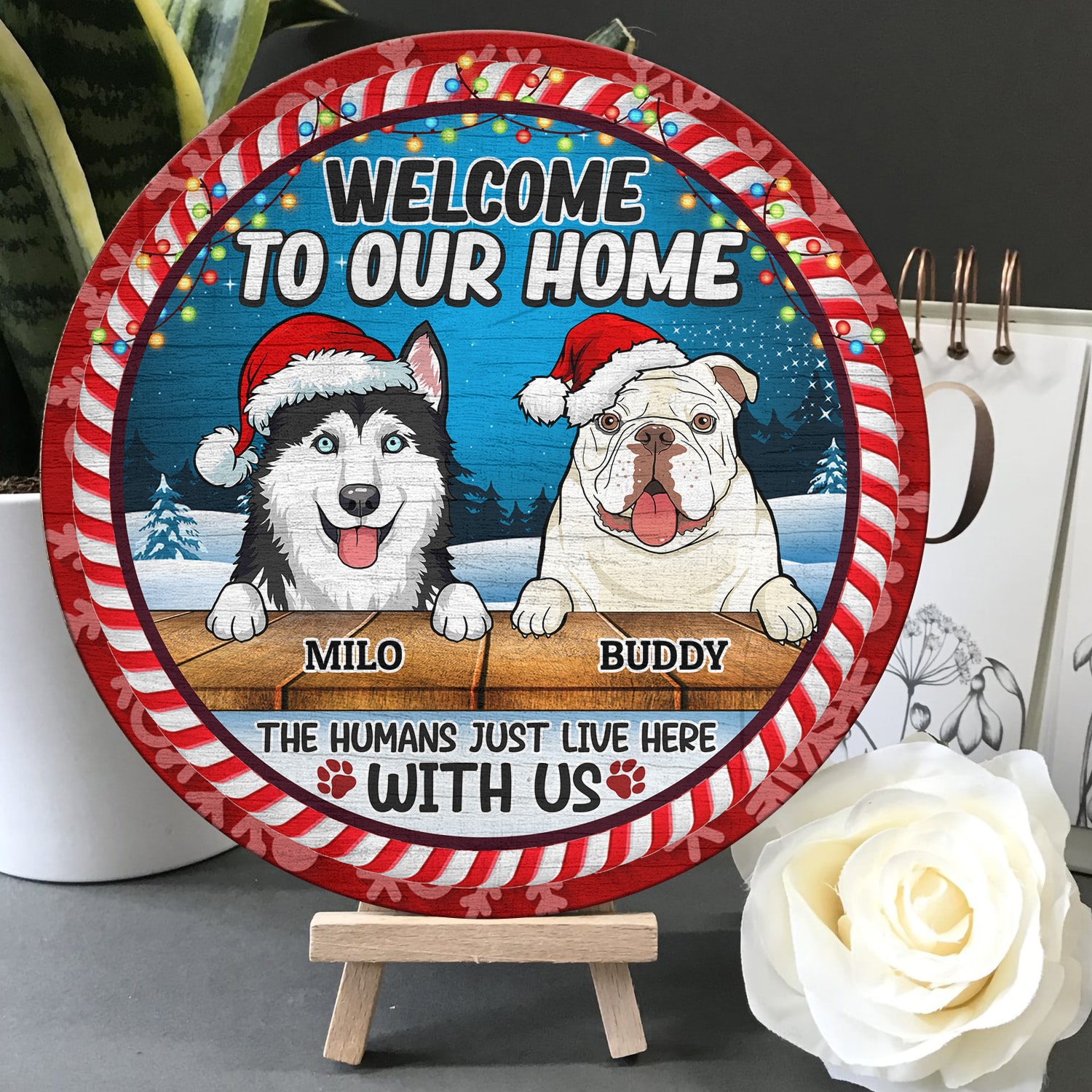 1. Welcome to Our Home (Sample Design 2) Door Sign Mockup 5