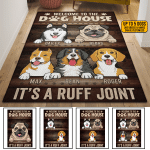 Custom Dog Breeds Welcome to The Doghouse It's a Ruff Joint Funny Decorative Indoor Rectangle Rug - Floor Rug for Decor