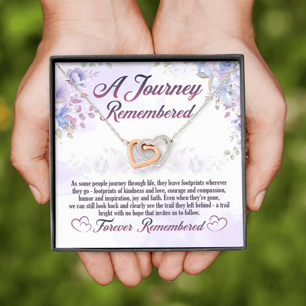 A Journey Remembered As Some People Journey Through Life Husband Memorial Interlocking Hearts Pendant Necklace A Journey Remembered As Some People Journey Through Life Husband Memorial Interlocking Hearts Pendant Necklace