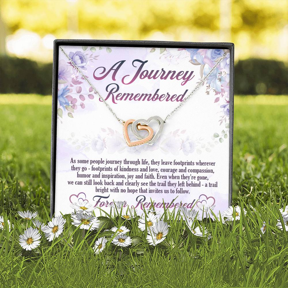 A Journey Remembered As Some People Journey Through Life Husband Memorial Interlocking Hearts Pendant Necklace A Journey Remembered As Some People Journey Through Life Husband Memorial Interlocking Hearts Pendant Necklace