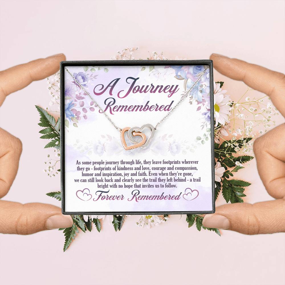 A Journey Remembered As Some People Journey Through Life Husband Memorial Interlocking Hearts Pendant Necklace A Journey Remembered As Some People Journey Through Life Husband Memorial Interlocking Hearts Pendant Necklace