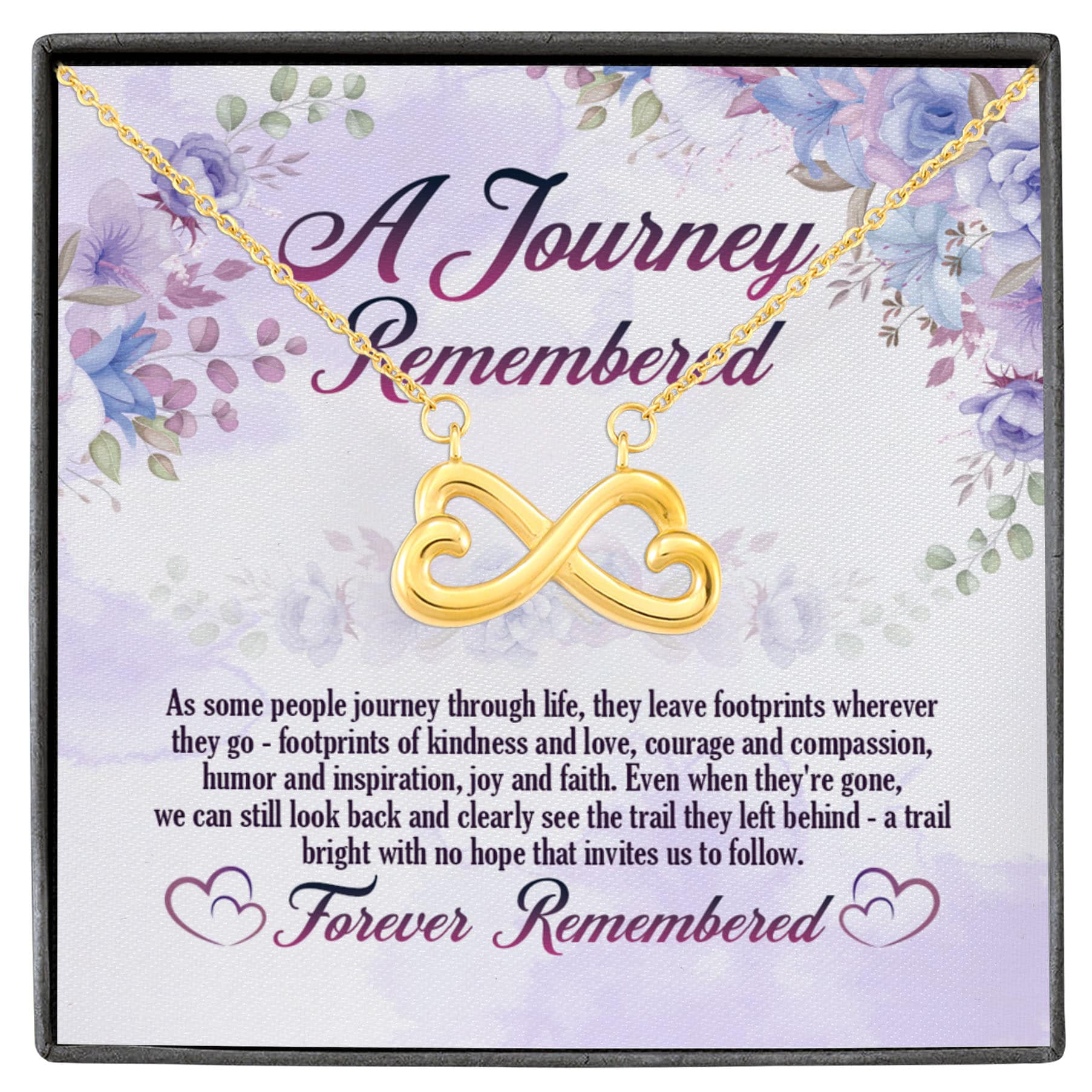 7VT. A Journey Remembered card Infinity Heart Necklace White (Gold)