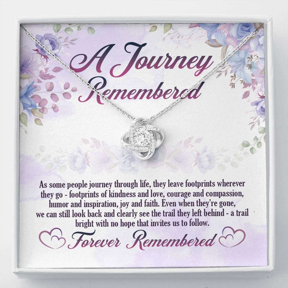 A Journey Remembered As Some People Journey Through Life Husband Memorial Love Knot Necklace - Love Knot Necklace
