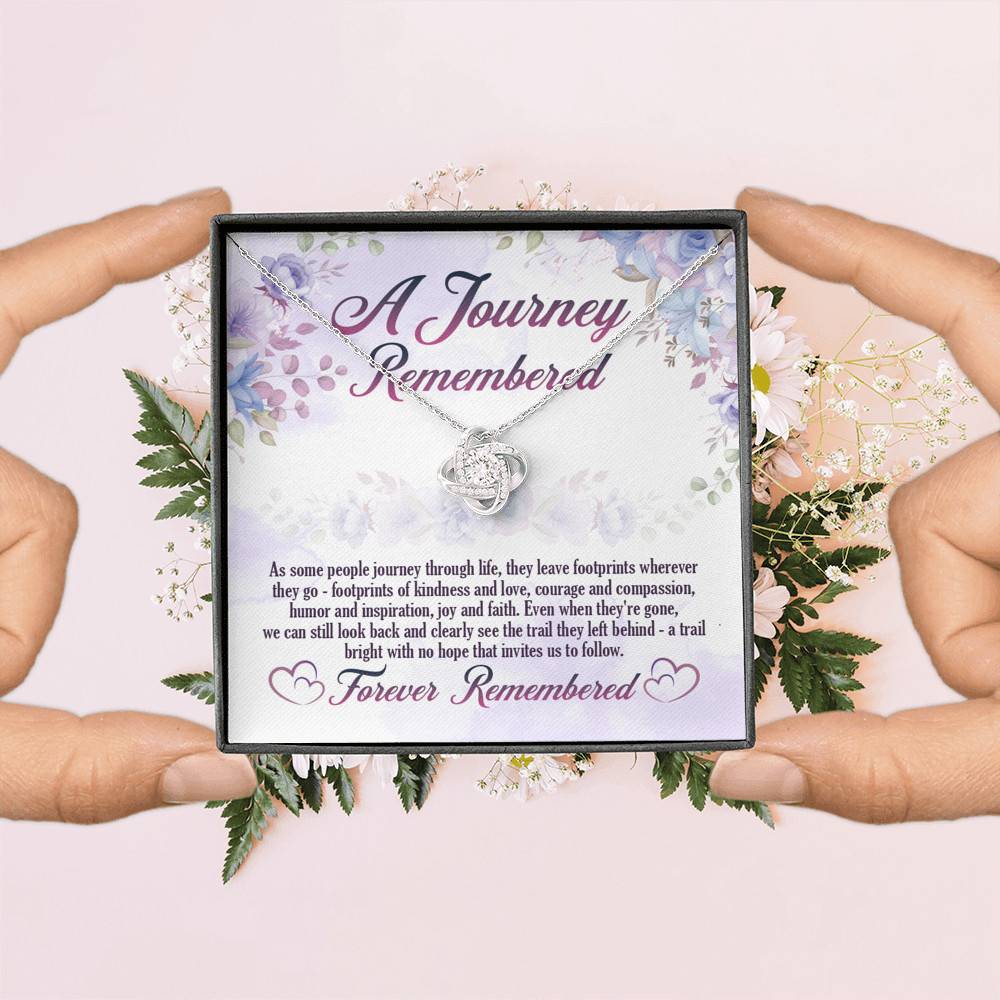 A Journey Remembered As Some People Journey Through Life Husband Memorial Love Knot Necklace