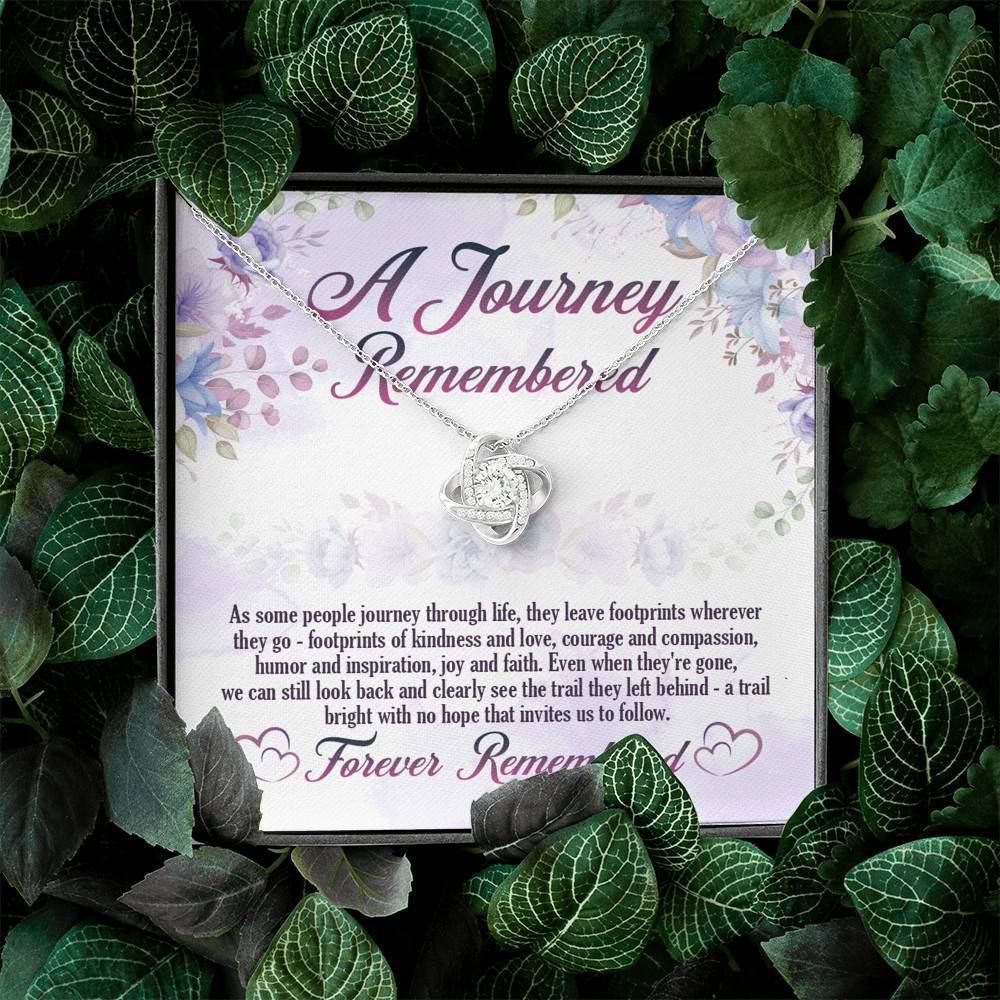 A Journey Remembered As Some People Journey Through Life Husband Memorial Love Knot Necklace