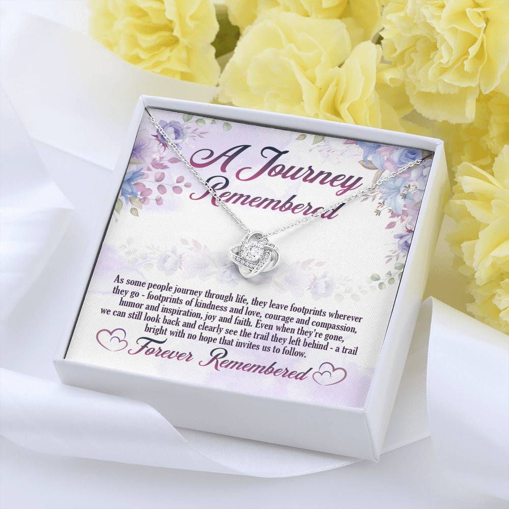 A Journey Remembered As Some People Journey Through Life Husband Memorial Love Knot Necklace