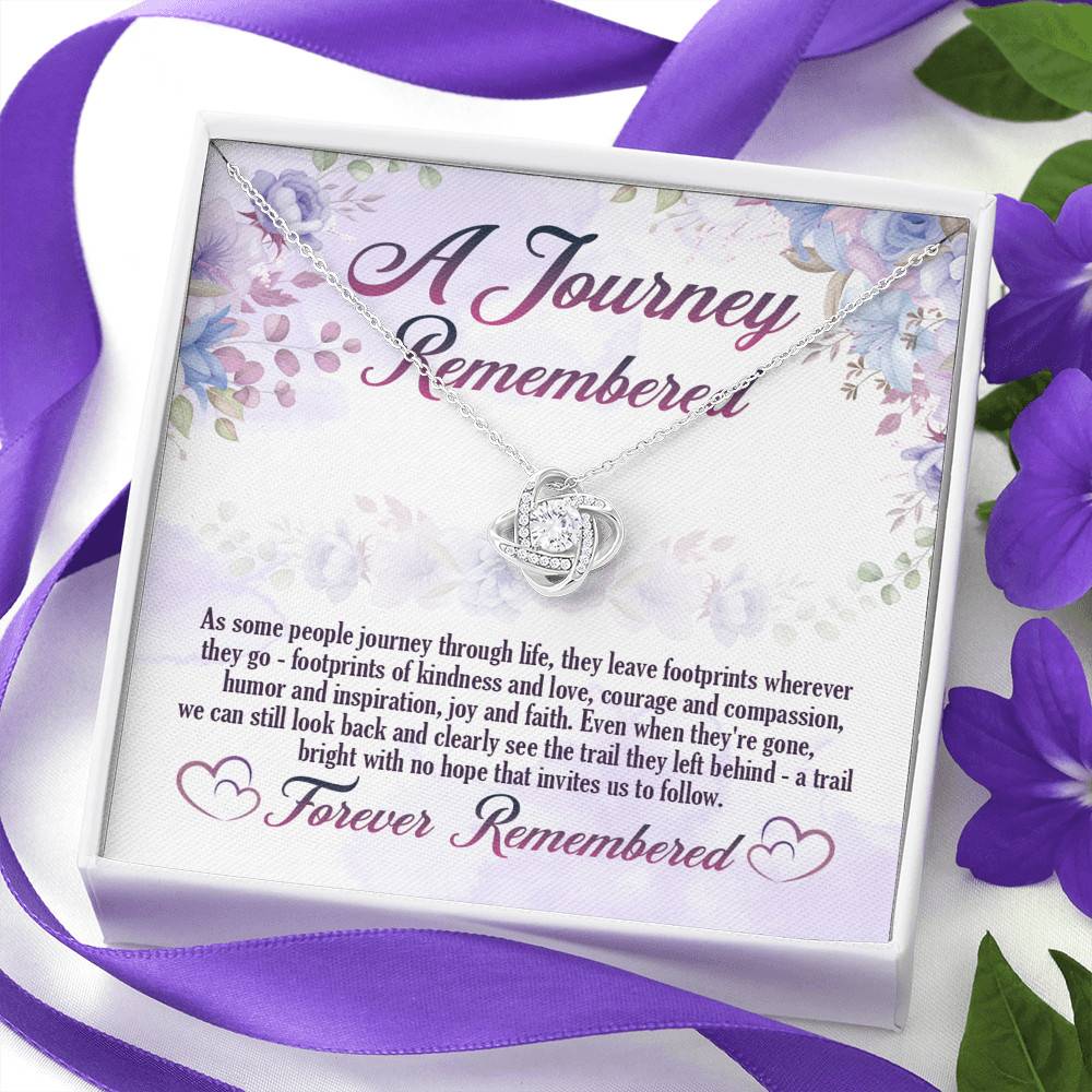 A Journey Remembered As Some People Journey Through Life Husband Memorial Love Knot Necklace