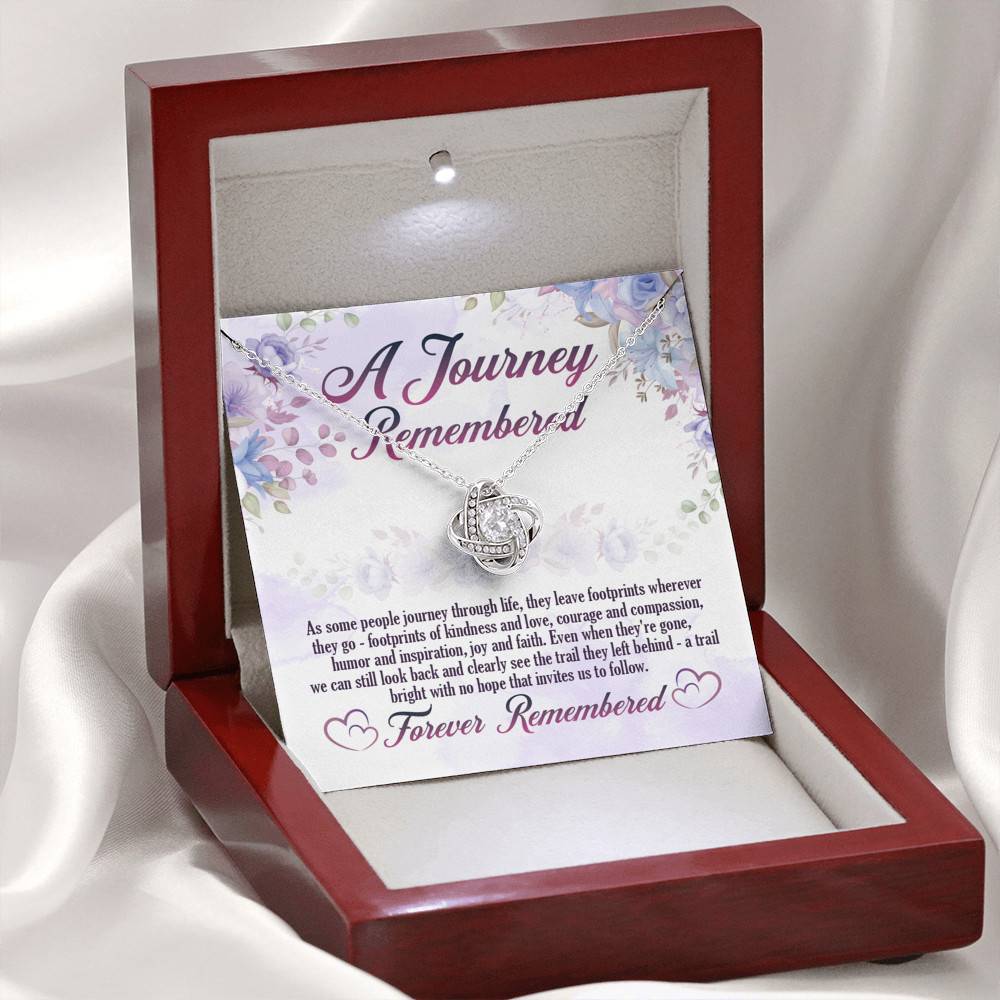 A Journey Remembered As Some People Journey Through Life Husband Memorial Love Knot Necklace