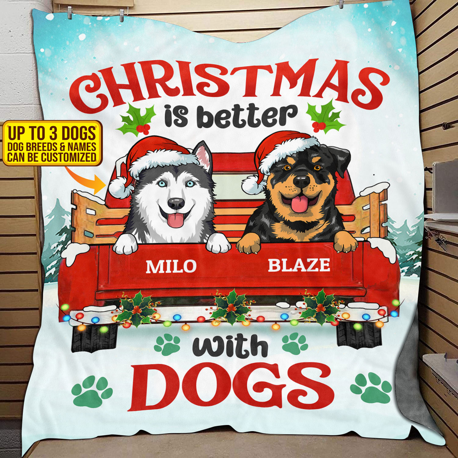 2VT. Christmas Is Better With Dogs blanket mk3