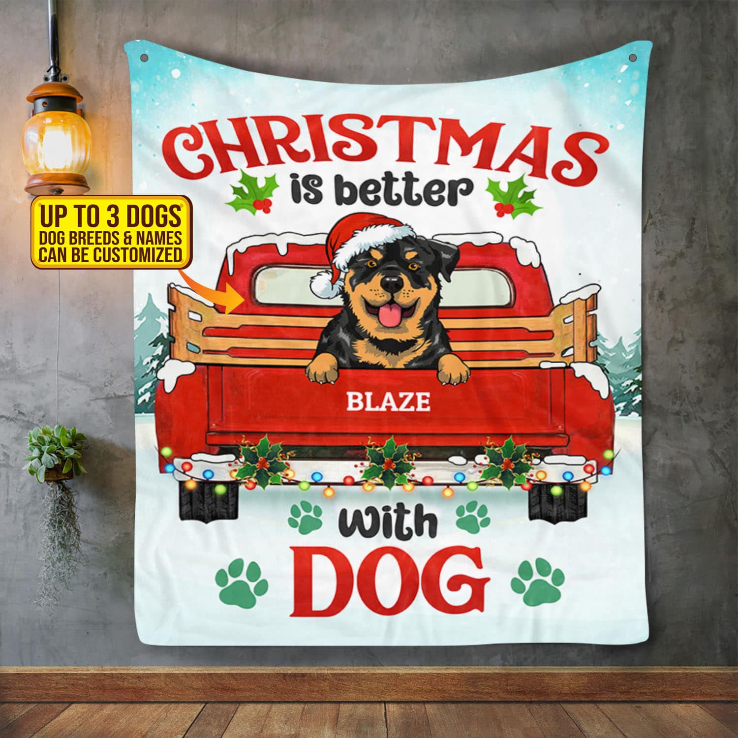 2VT. Christmas Is Better With Dogs blanket mk1