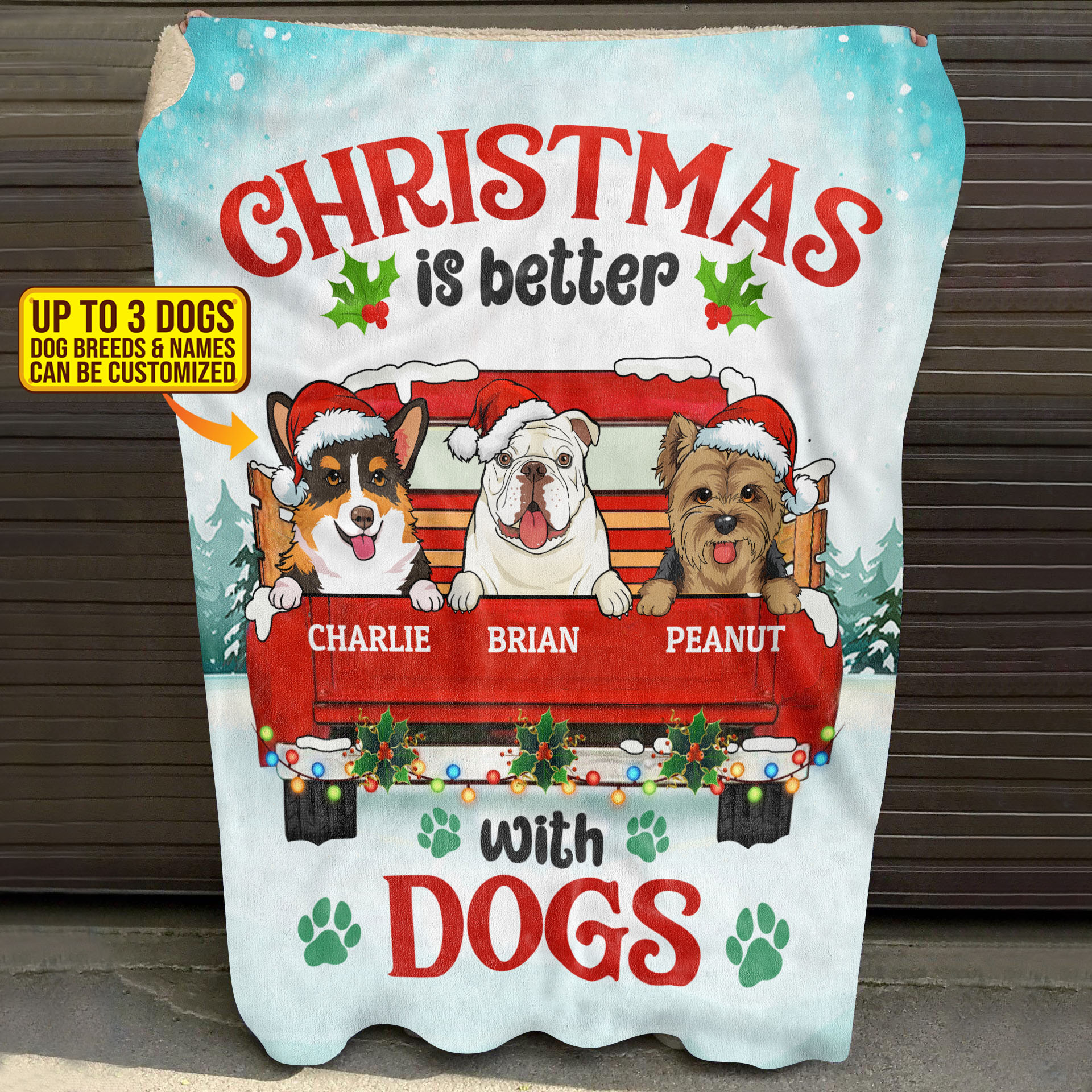 2VT. Christmas Is Better With Dogs blanket mk2