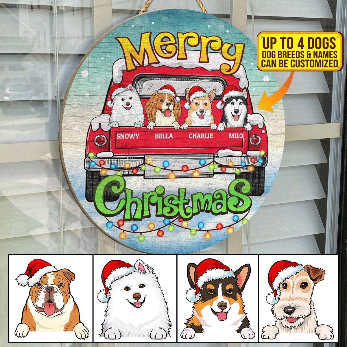 1Th. Merry Christmas Dog Clipart (CUSTOM 1200 B)