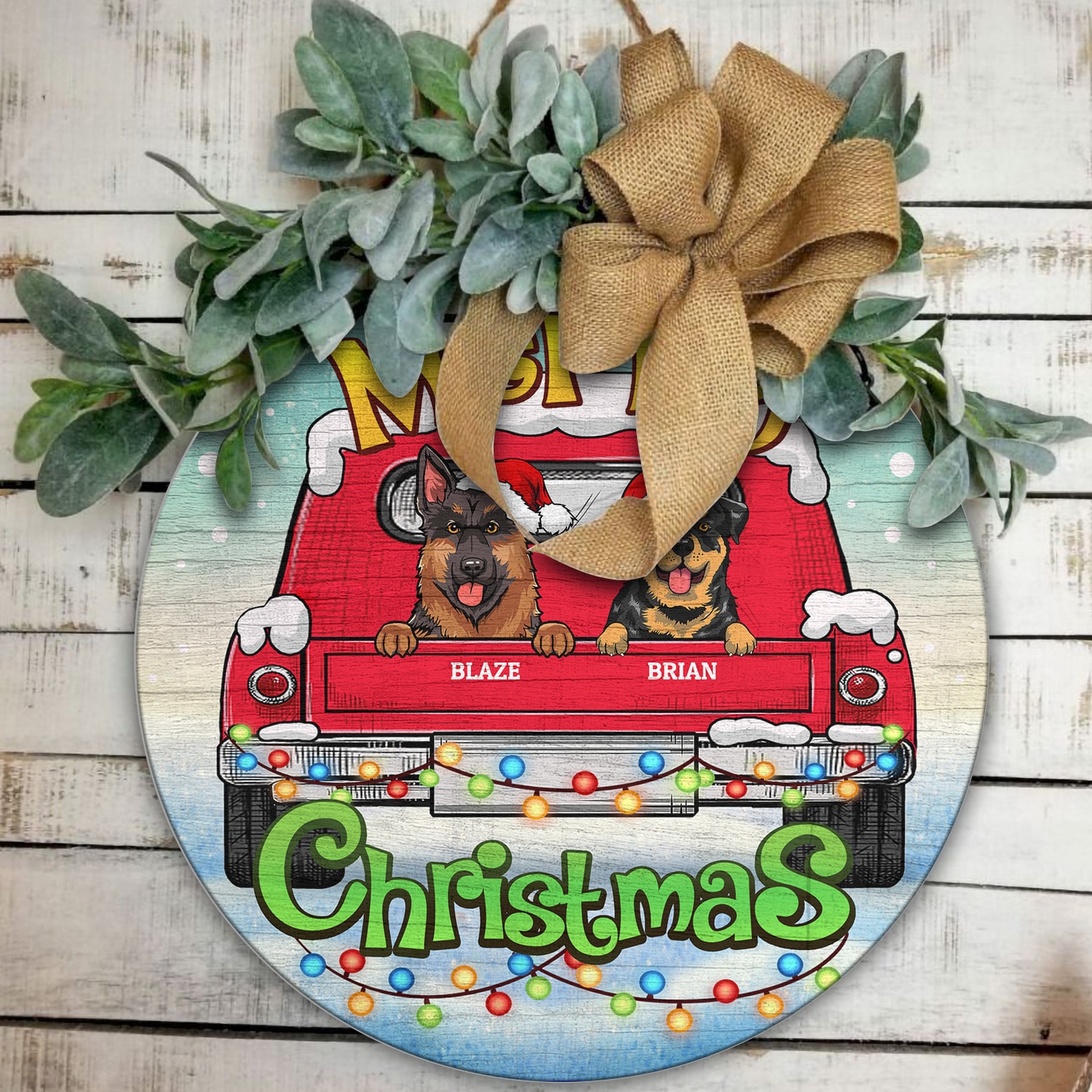 1Th. Merry Christmas Dog Clipart (Sample Design 2) Door Sign Mockup 11