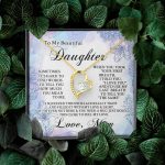 From Mom To My Beautiful Daughter Sometimes It's Hard To Find Words Forever Love Heart Pendant Necklace