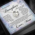 From Mom To My Beautiful Daughter Sometimes It's Hard To Find Words Forever Love Heart Pendant Necklace