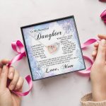 From Mom To My Beautiful Daughter Sometimes It's Hard To Find Words Interlocking Hearts Pendant Necklace