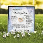 From Mom To My Beautiful Daughter Sometimes It's Hard To Find Words Interlocking Hearts Pendant Necklace
