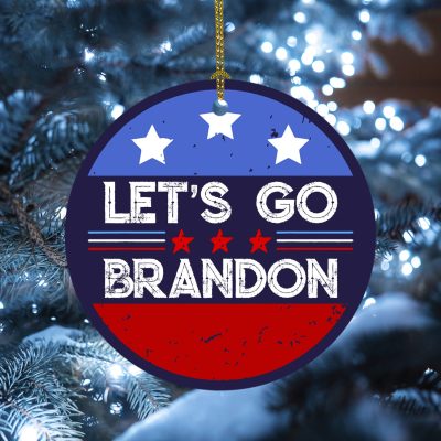 Let's Go Brandon Decorative Ornament - Holiday Flat Circle Ornament