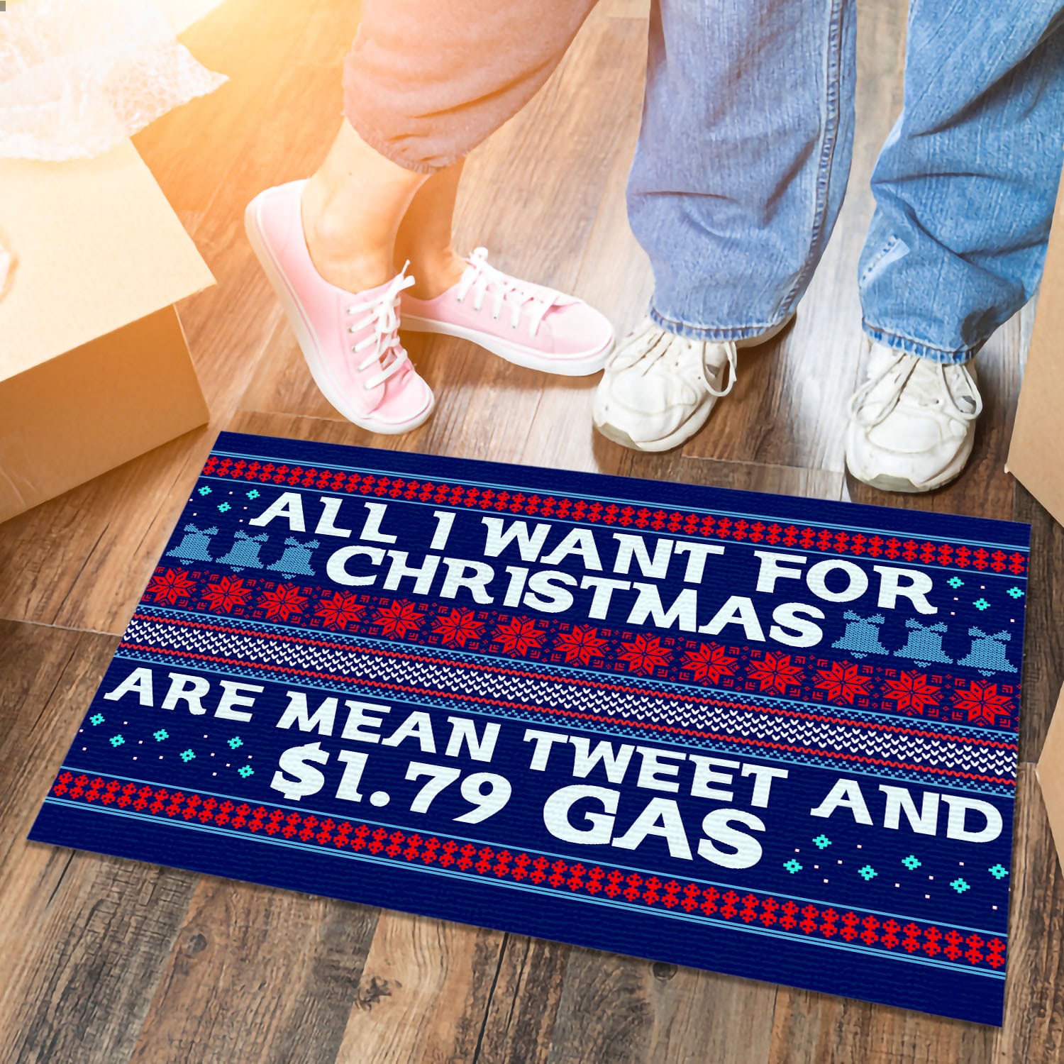 33 HG UU TIEN. Christmas Mean Tweet DOORMAT(3) Doormat mockup 6