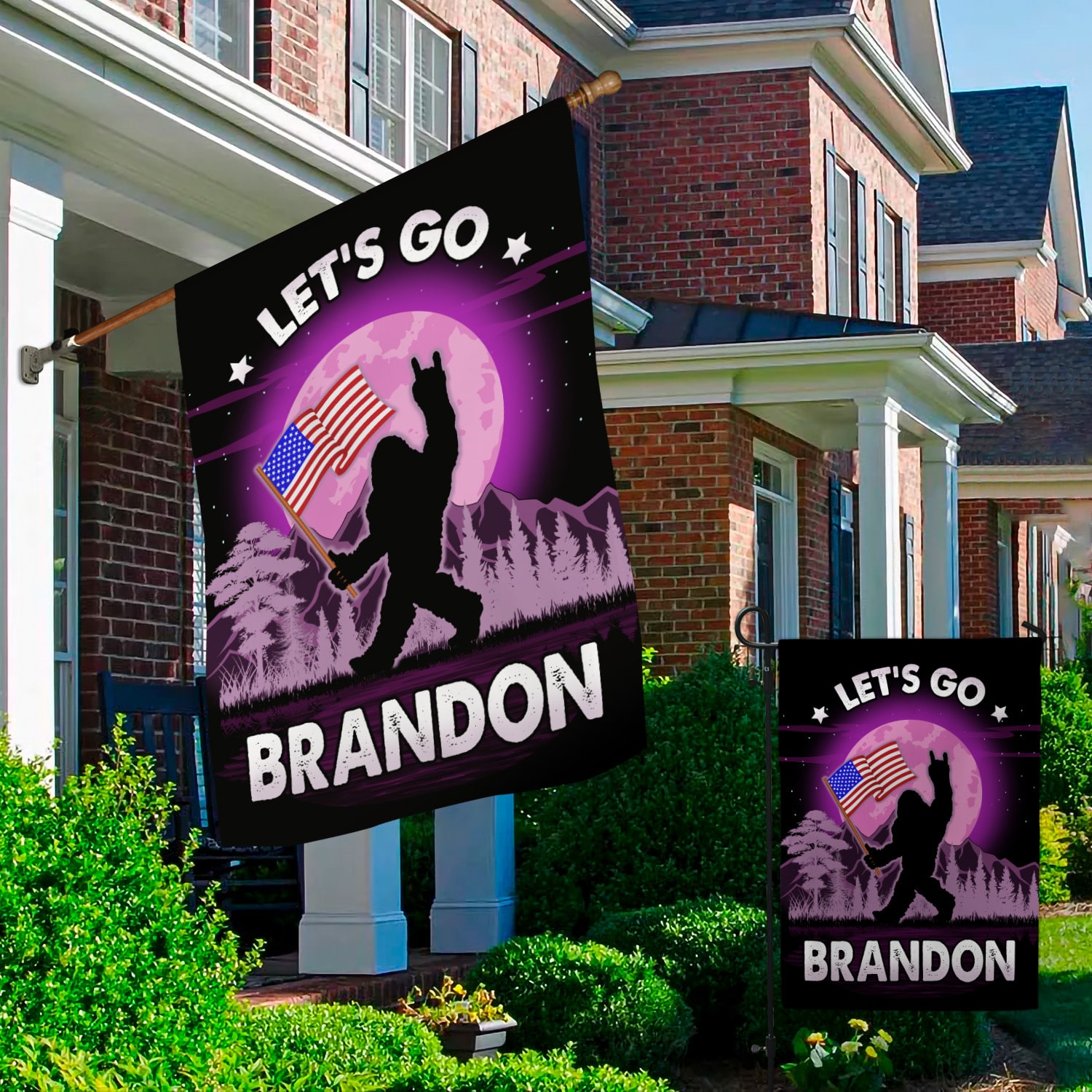 2Th. Bigfoot Let's Go Brandon Garden & House Mockup 2