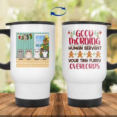 14 oz. White Travel Mug