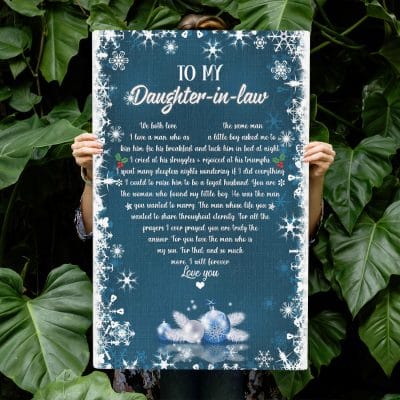 To My Daughter-in-law Holiday Gallery Wrapped Framed Canvas Prints - Unframed Poster - Home Decor Wall Art
