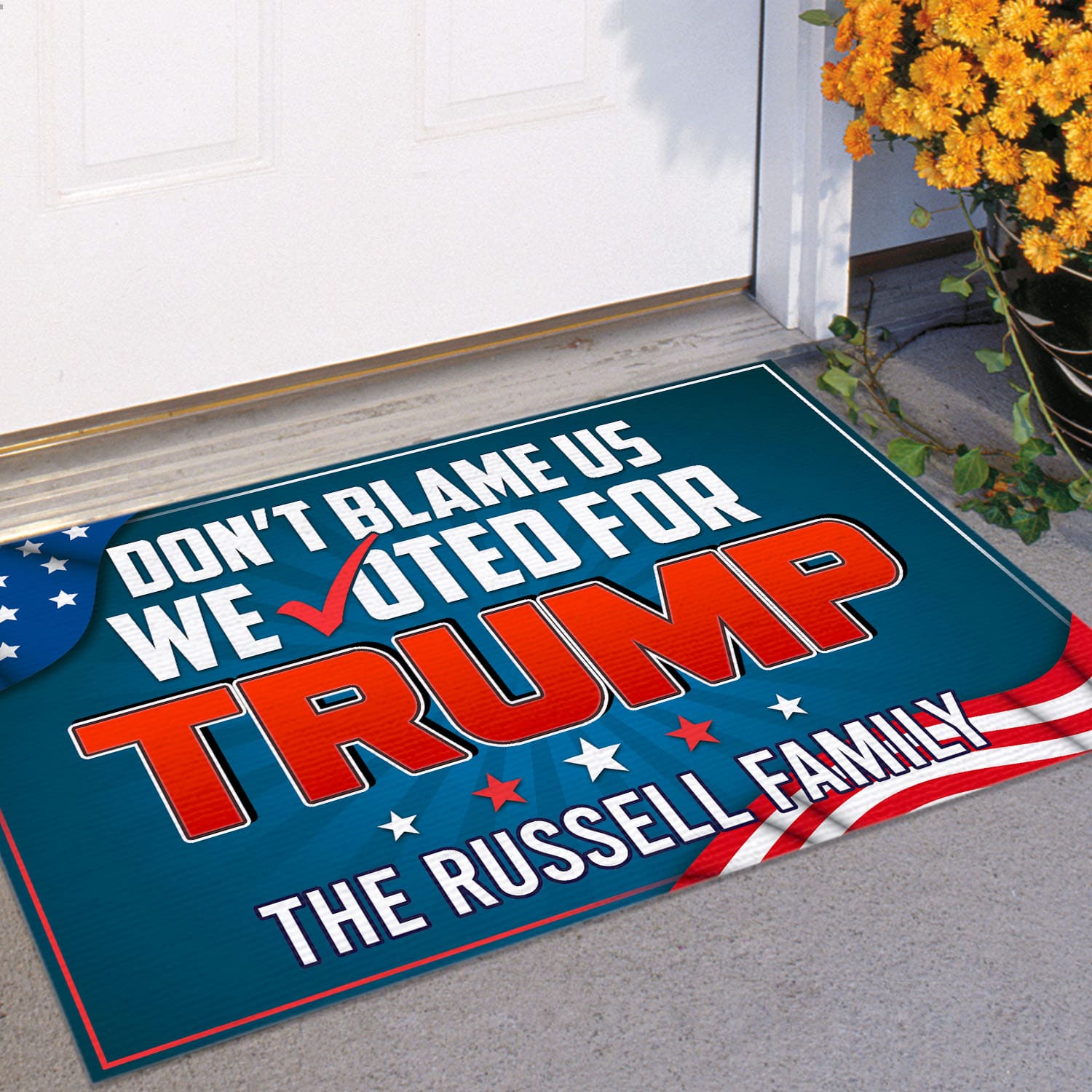 35 HG UU TIEN. Don't Blame This Family (Sample Design) Doormat Mockup 11