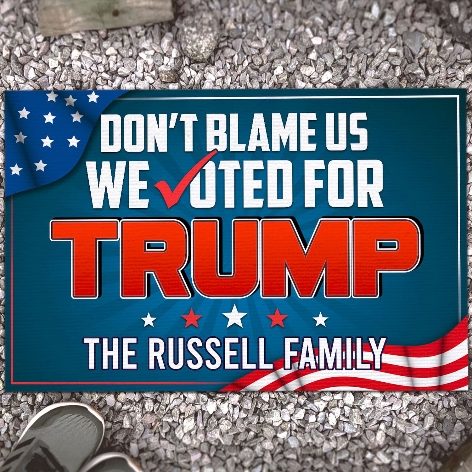 35 HG UU TIEN. Don't Blame This Family (Sample Design) Doormat Mockup 13