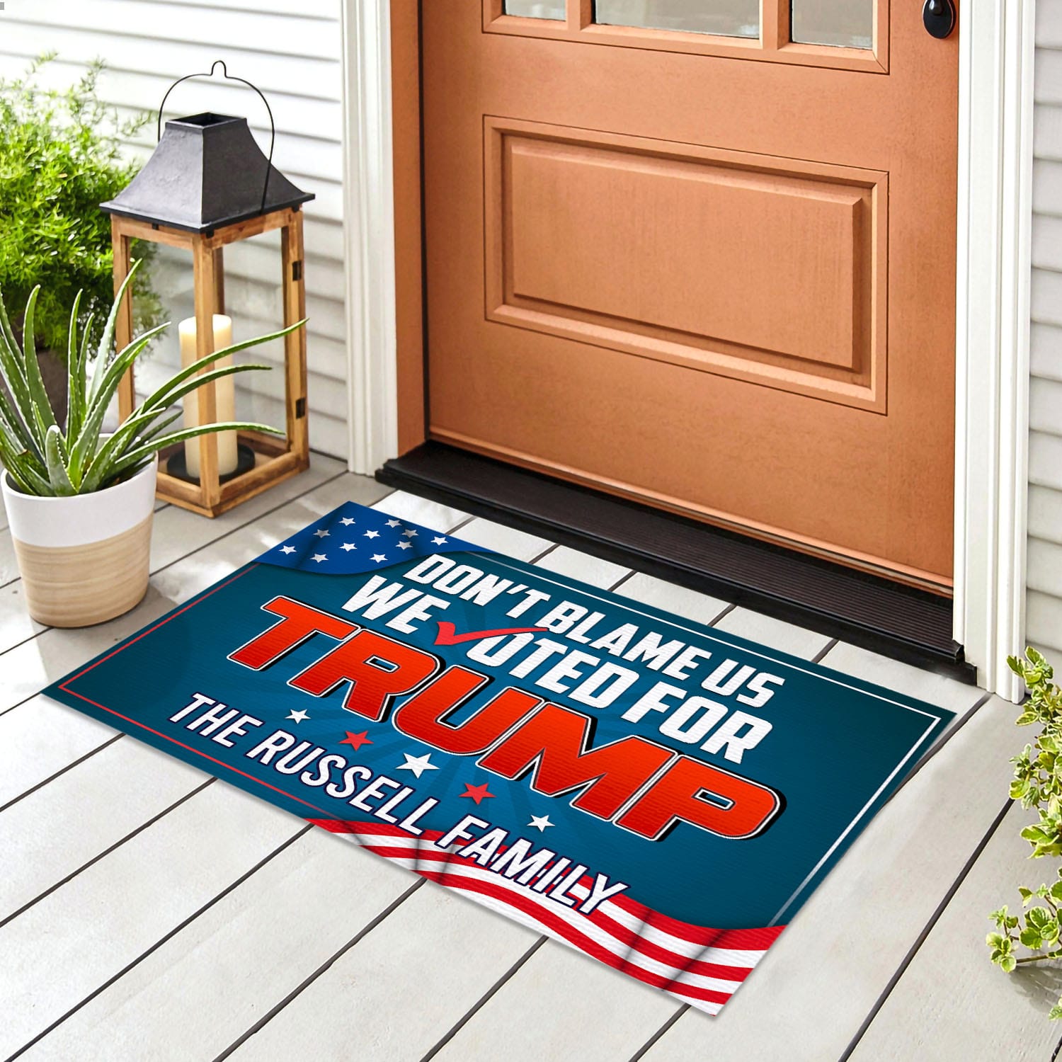 35 HG UU TIEN. Don't Blame This Family (Sample Design) Doormat mockup 8