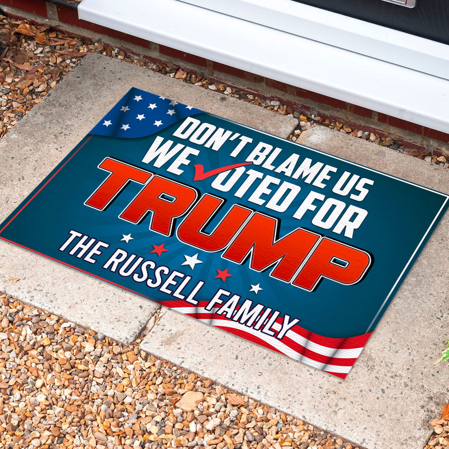 35 HG UU TIEN. Don't Blame This Family (Sample Design) Doormat Mockup 10