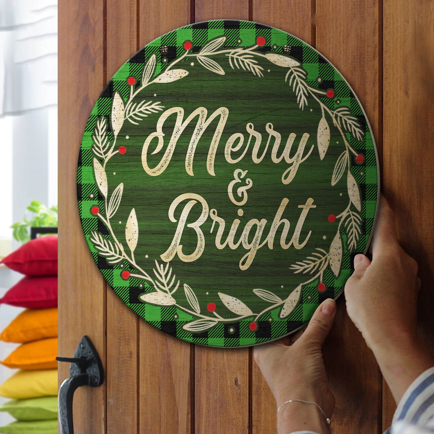 1Th. Merry and Bright (6) Door Sign Mockup 13