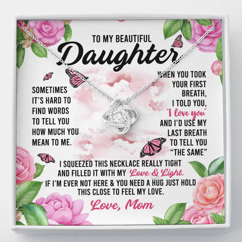 Sometimes It’s Hard to Find Words I Love You Mom Daughter Gift Love Knot Pendant Necklace - Love Knot Necklace Sometimes It’s Hard to Find Words I Love You Mom Daughter Gift Love Knot Pendant Necklace - Love Knot Necklace