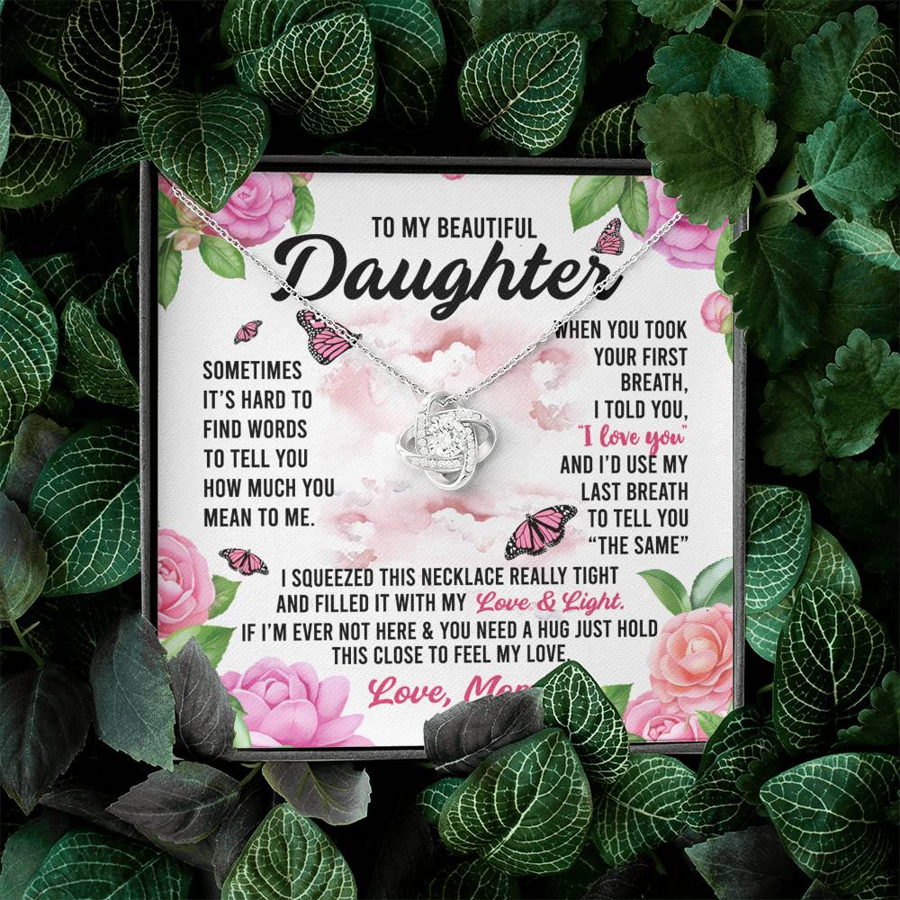 Sometimes It’s Hard to Find Words I Love You Mom Daughter Gift Love Knot Pendant Necklace Sometimes It’s Hard to Find Words I Love You Mom Daughter Gift Love Knot Pendant Necklace