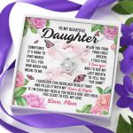 Sometimes It’s Hard to Find Words I Love You Mom Daughter Gift Love Knot Pendant Necklace