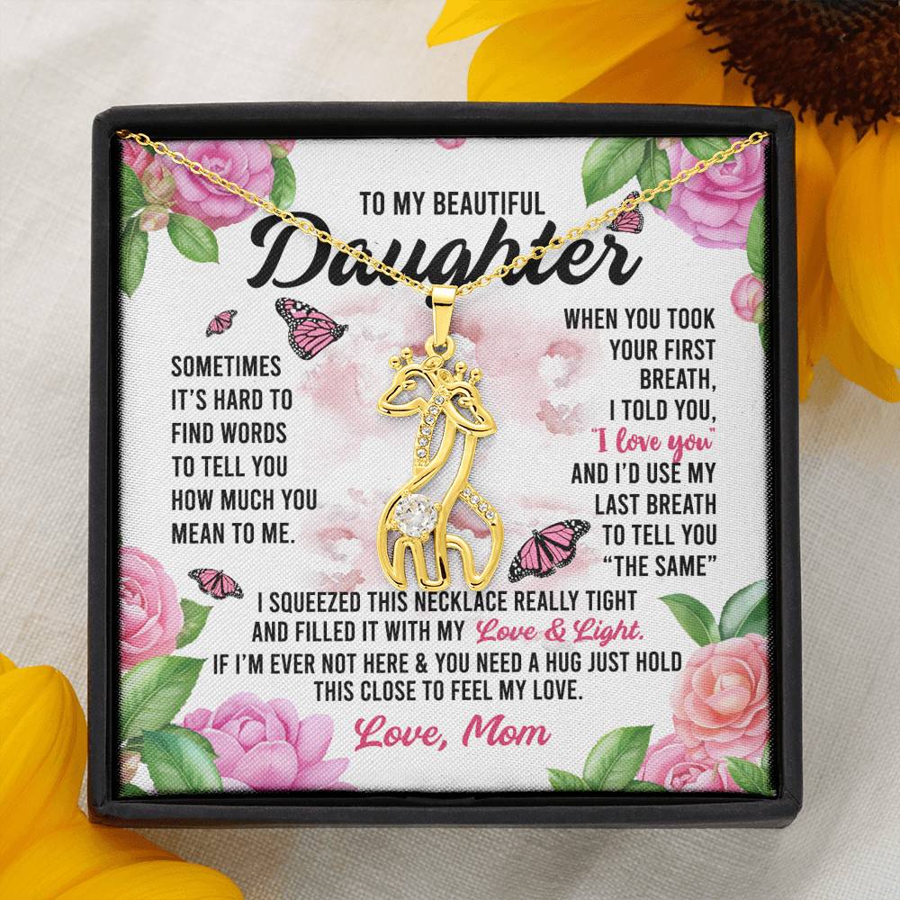 Sometimes It’s Hard to Find Words I Love You Mom Daughter Gift Giraffe Pendant Necklace Sometimes It’s Hard to Find Words I Love You Mom Daughter Gift Giraffe Pendant Necklace