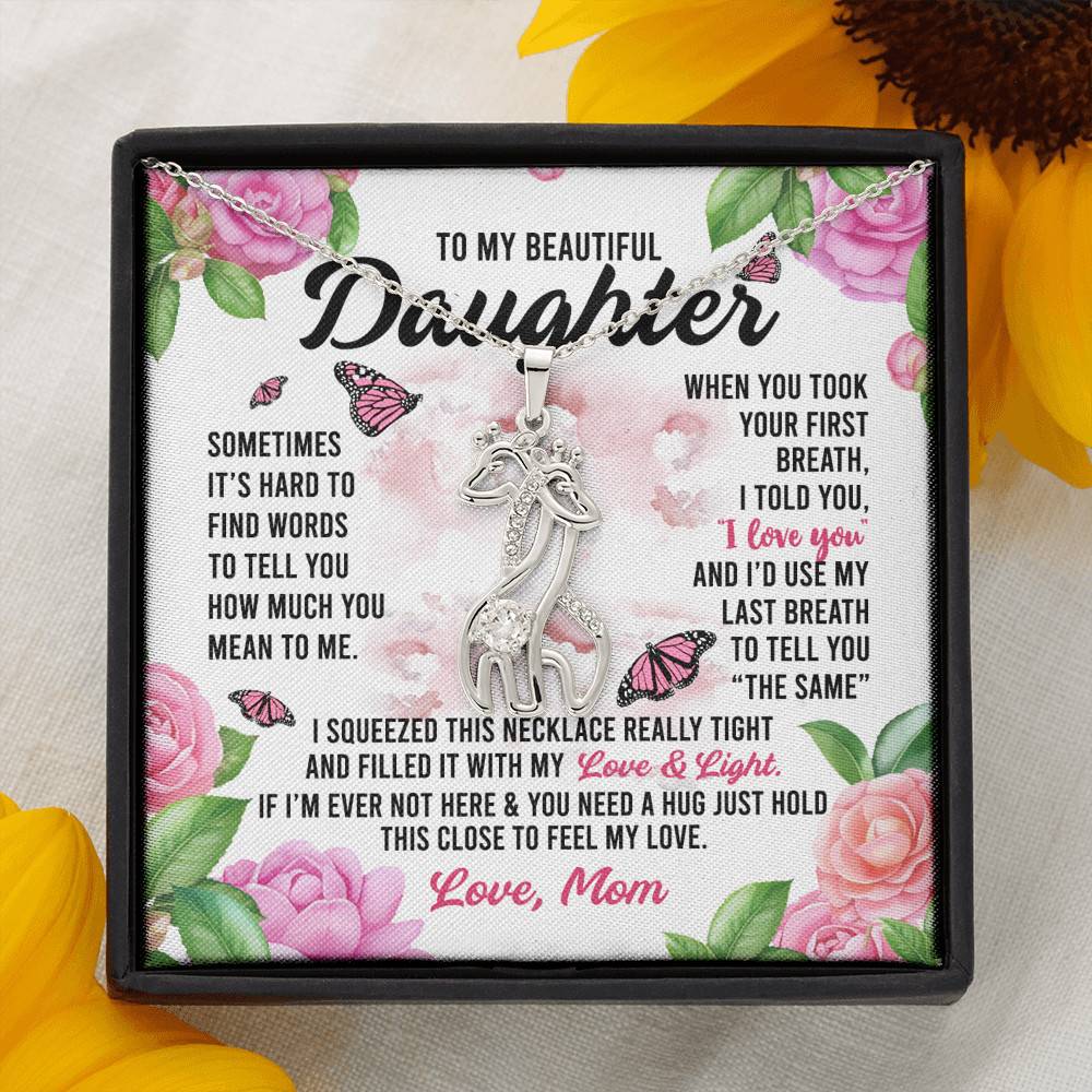 Sometimes It’s Hard to Find Words I Love You Mom Daughter Gift Giraffe Pendant Necklace Sometimes It’s Hard to Find Words I Love You Mom Daughter Gift Giraffe Pendant Necklace