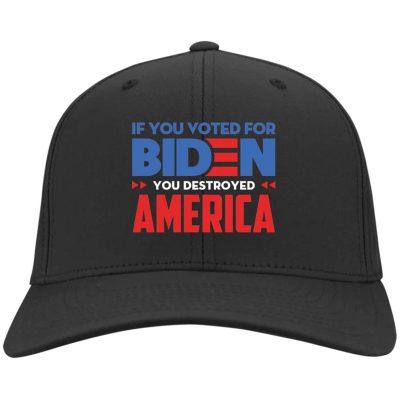 1O. Destroyed America (Hat), Black, Twill Cap