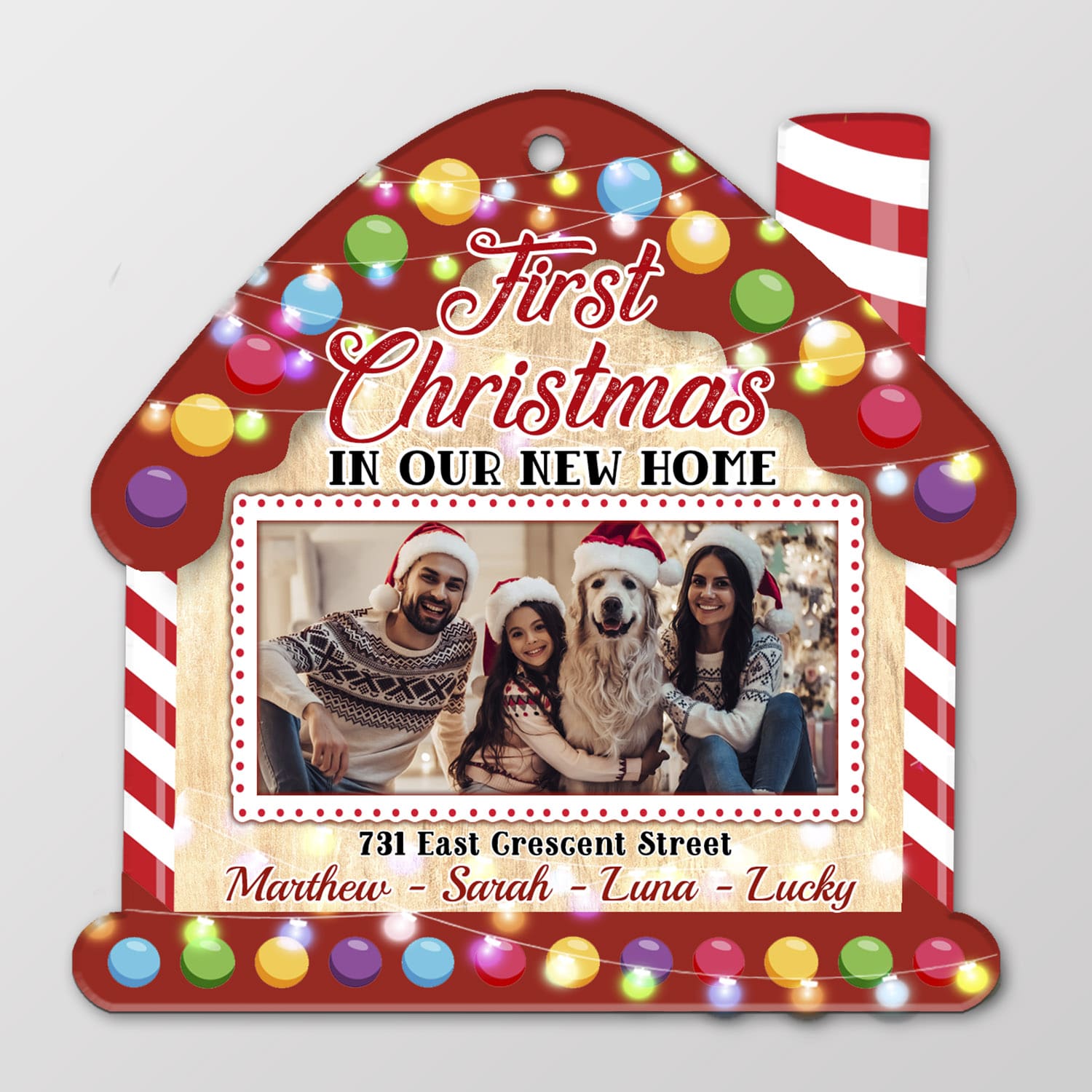 6VT. First Christmas In Our New Home Shape mk simple