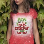 Son of a Nutcracker Funny Christmas Bleached T-Shirt