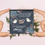 I Hope We're Friends Until We Die Then I Hope We Stay Ghost Friends Interlocking Hearts Pendant Necklace