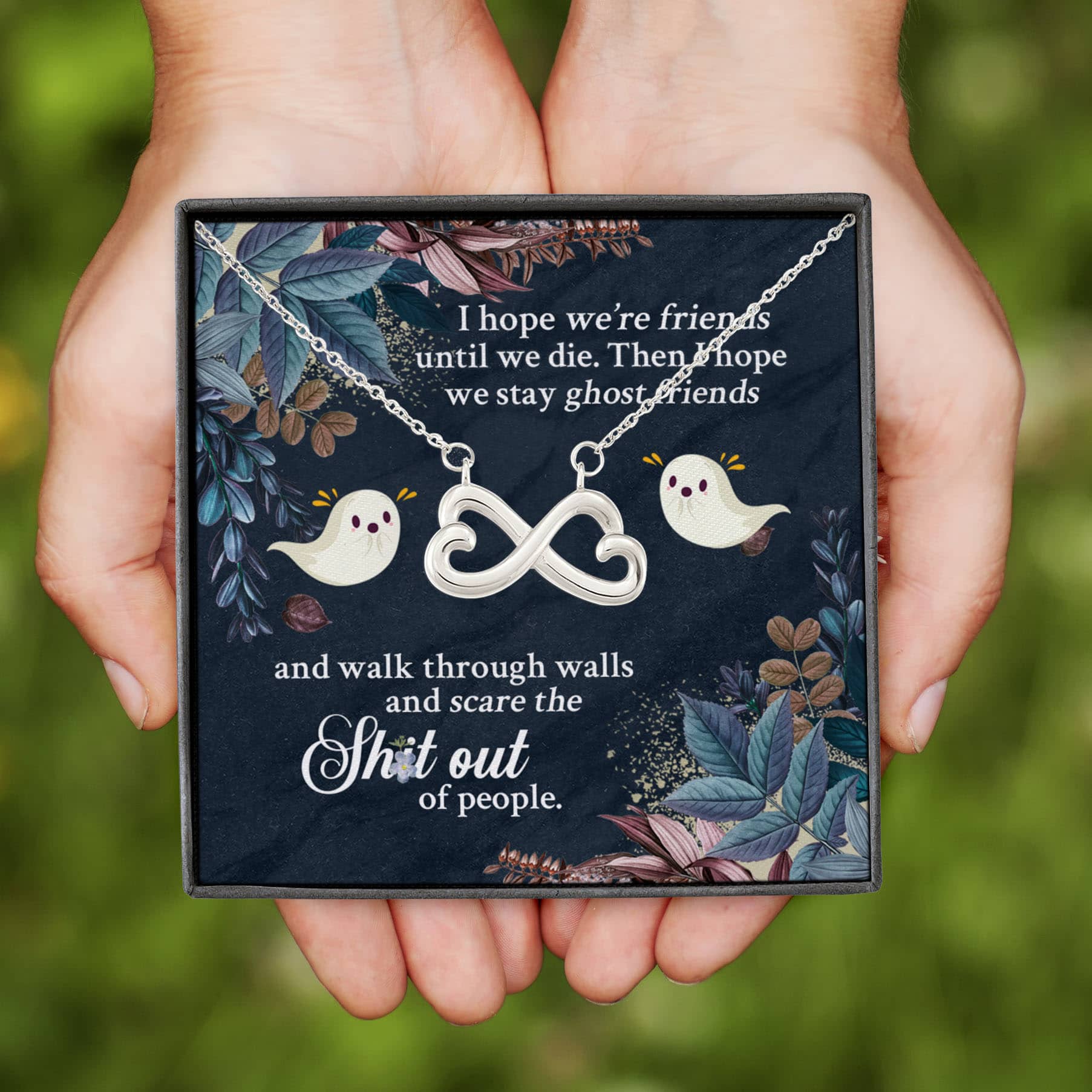 4VT. I Hope We're Friends Infinity Heart Necklace (Silver)