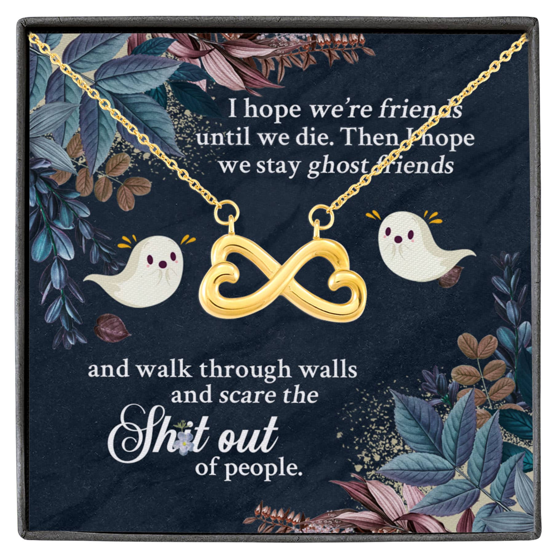 4VT. I Hope We're Friends Infinity Heart Necklace White (Gold)