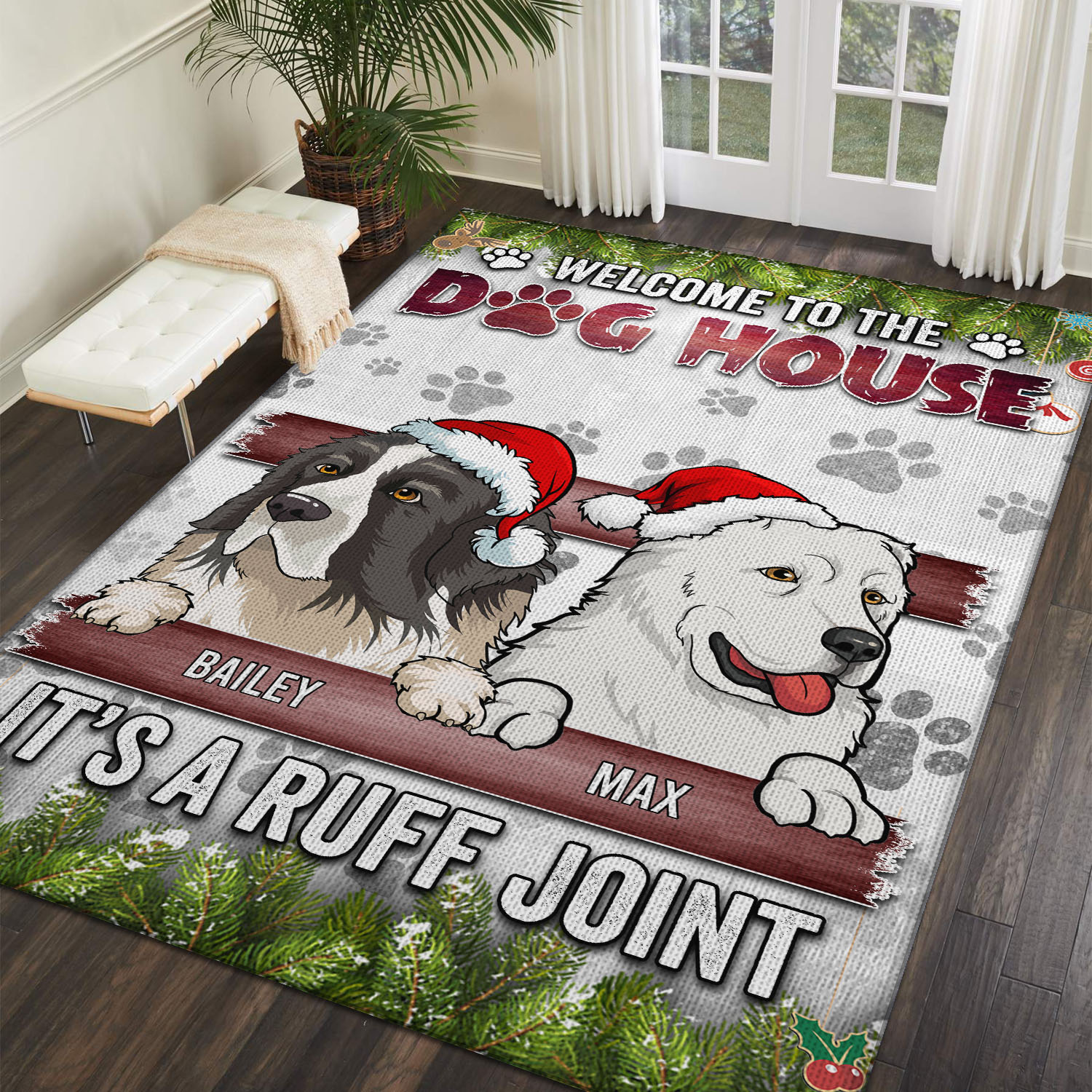 4O. Dog House-Sample design 4 Rectangle Rug Mockup 2