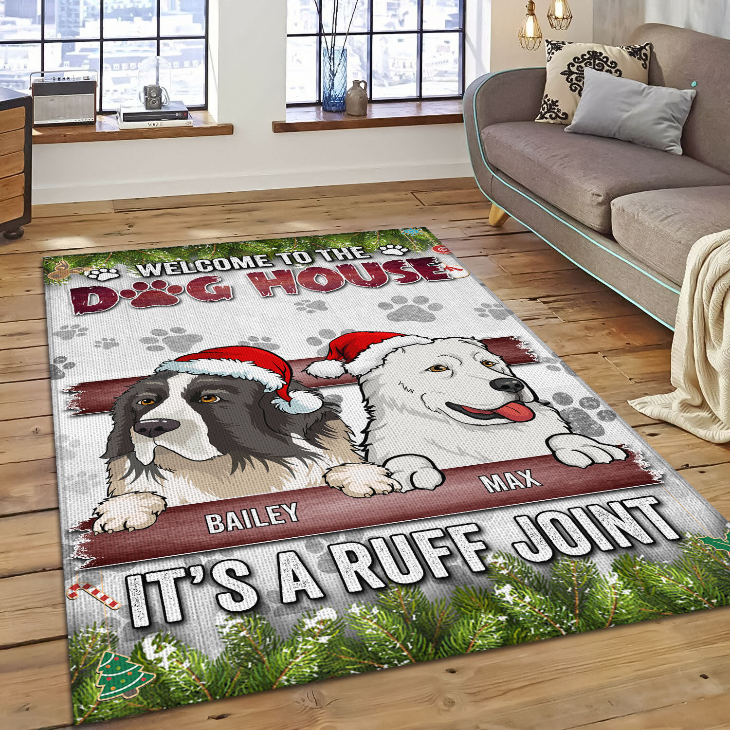 4O. Dog House-Sample design 4 Rectangle Rug Mockup 4