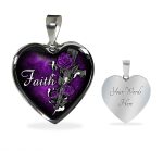 Faith Cross And Roses Heart Pendant Necklace - Christian Necklace For Women