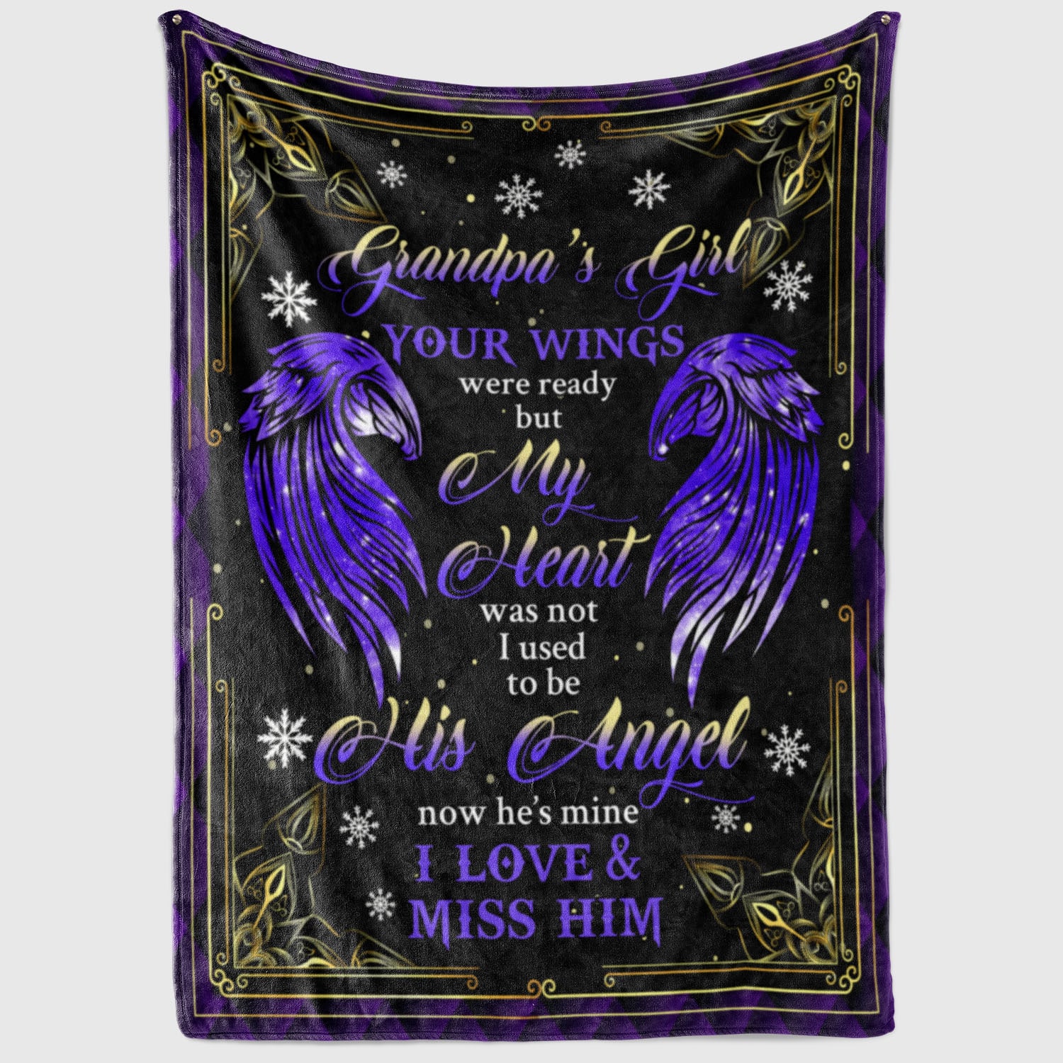 1VT. Grandpa's Girl Your Wings Were Ready blanket mockup2