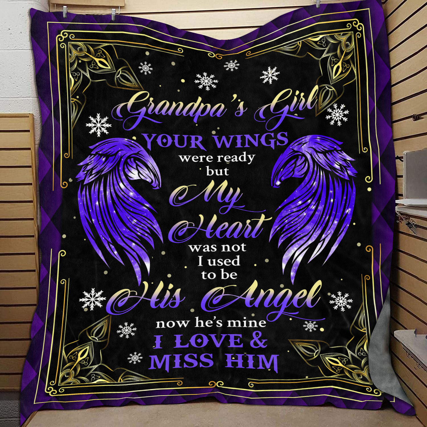 1VT. Grandpa's Girl Your Wings Were Ready blanket mockup