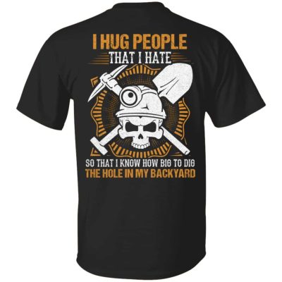 8VT. I Hug People, Black, Unisex T-Shirt